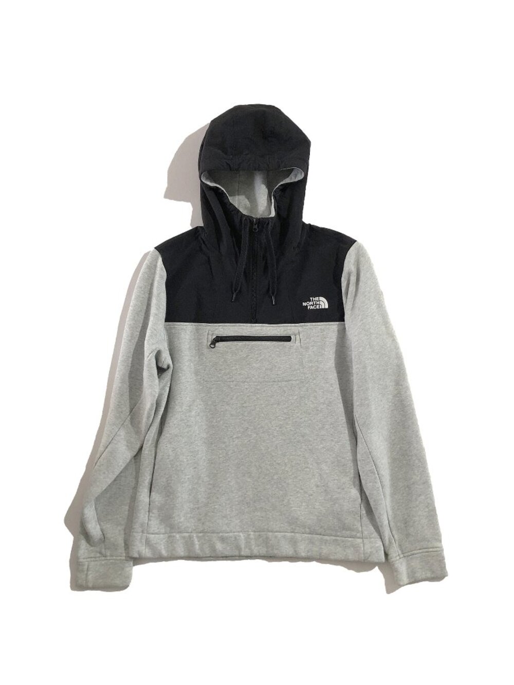 The North Face Hoodie Mens Size M Gray Black Rivington Half Zip Pullover